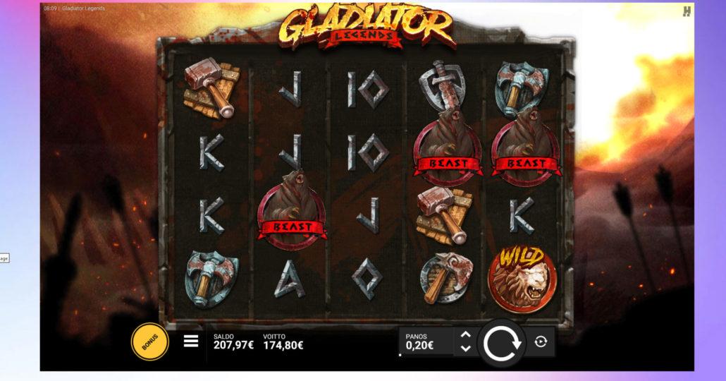 Gladiator Legends slot machine online casino gambling big win