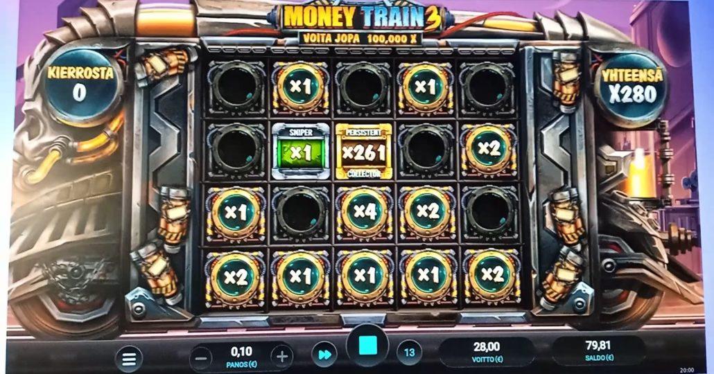 Money Train 3 slot machine online casino gambling big win
