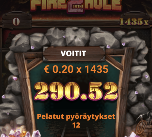 Fire in the hole 2 – Kunkku (290.52 eur / 0.20 bet) | BigmanJoska