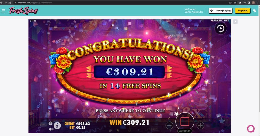 Hot Fiesta slot machine online casino gambling big win