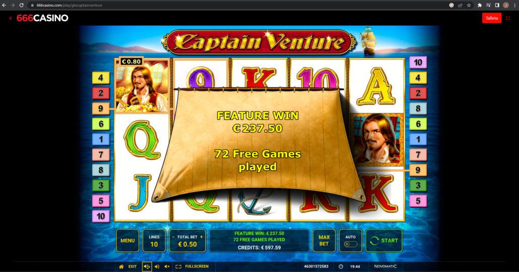 Captain Venture slot machine online casino gambling big win
