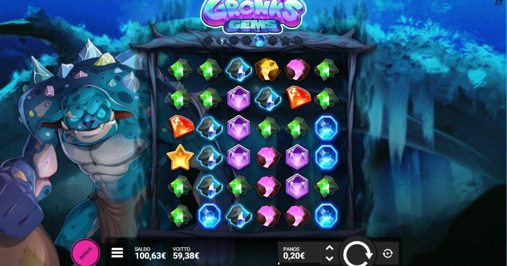 Gronk's Gems slot machine online casino gambling big win