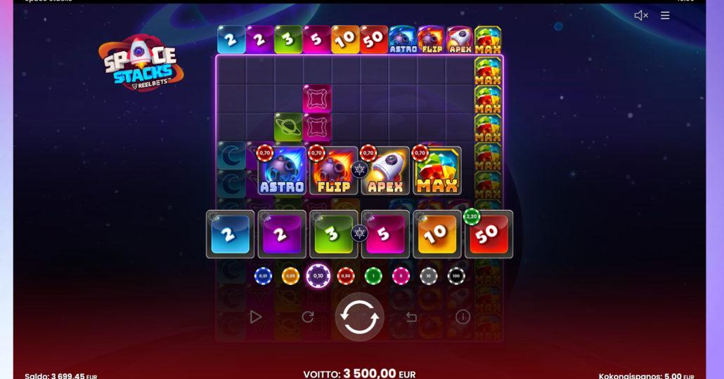 Space Stacks slot machine online casino gambling big win