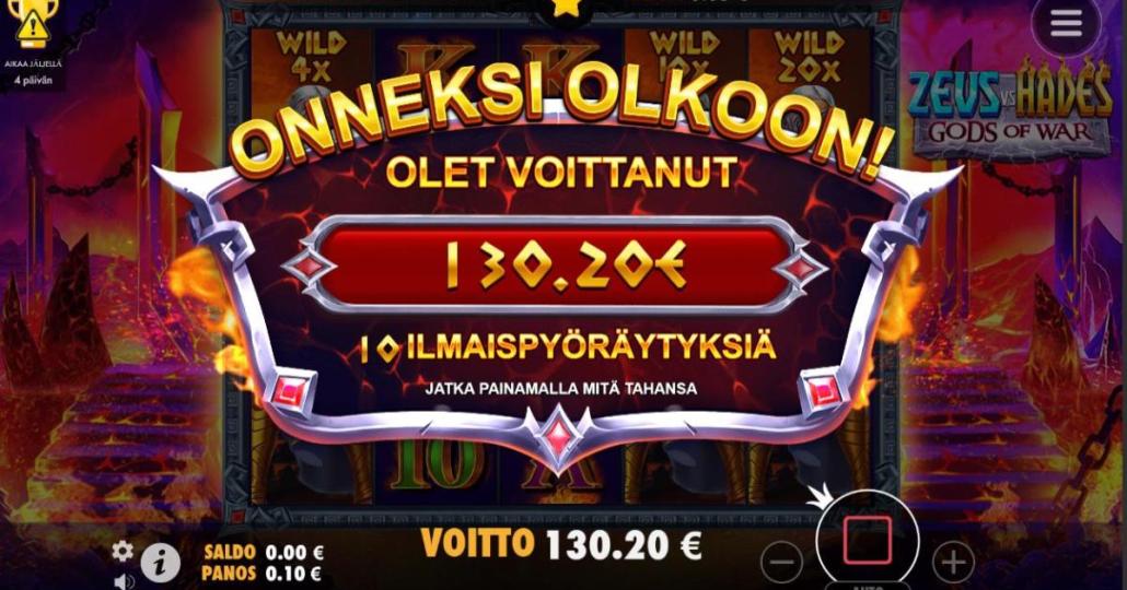 Zeus vs Hades – LuckySpins (130.20 eur / 0.1 bet) | Kapteni85